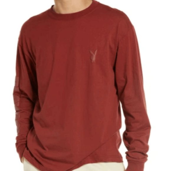 PLAYBOY Nuance Puffy Logo Crewneck Long-sleeved 100% Cotton T-shirt | PACSUN - Picture 2 of 5